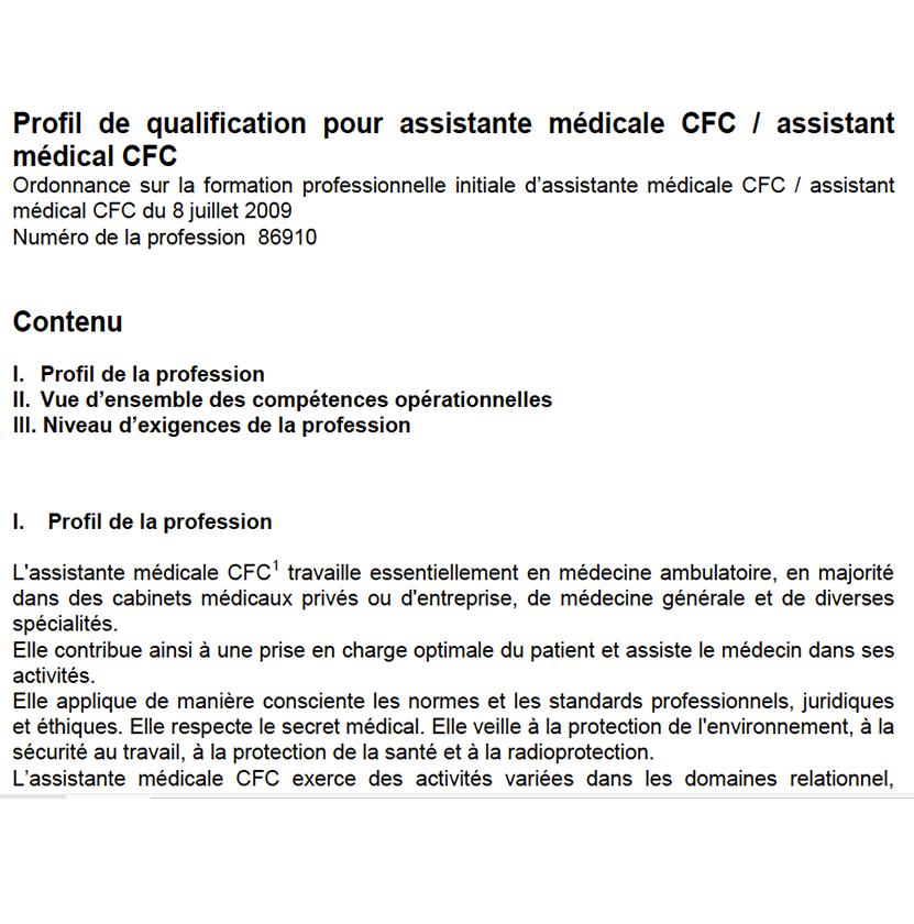 Profil de qualification pour Am CFC