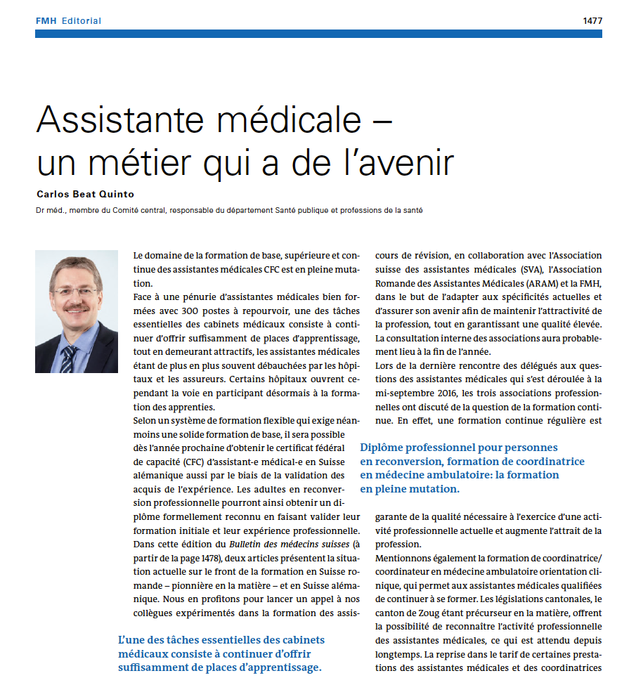 Assistante médicale - un métier qui a de l'avenir