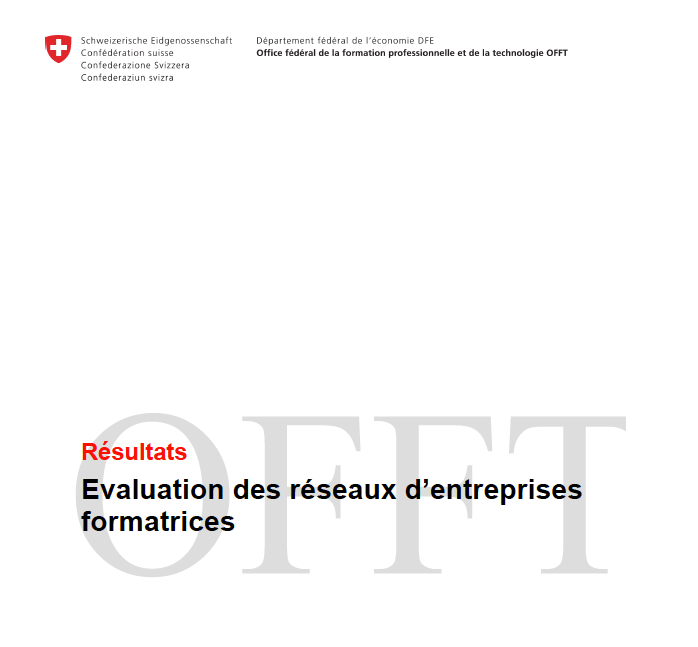 Résultats: Évaluation des réseaux d'entreprises formatrices